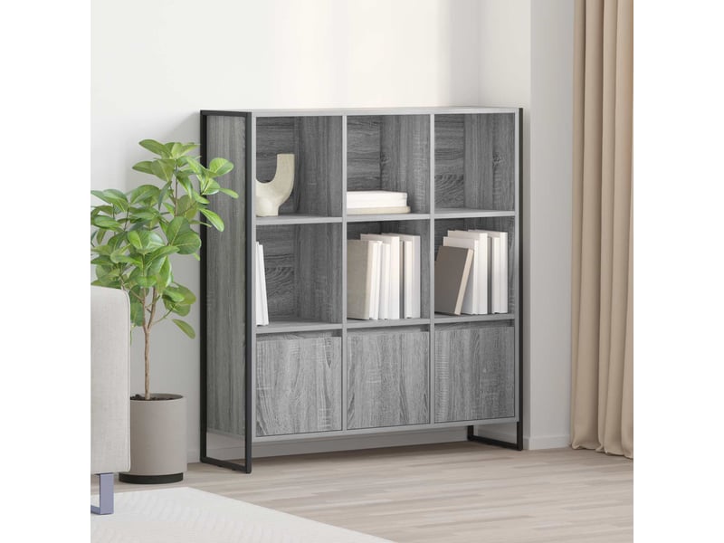 Bibliothèque, armoire à livres 99,5 x 30 x 108 cm bois d'ingénierie gris sonoma - Conforama B