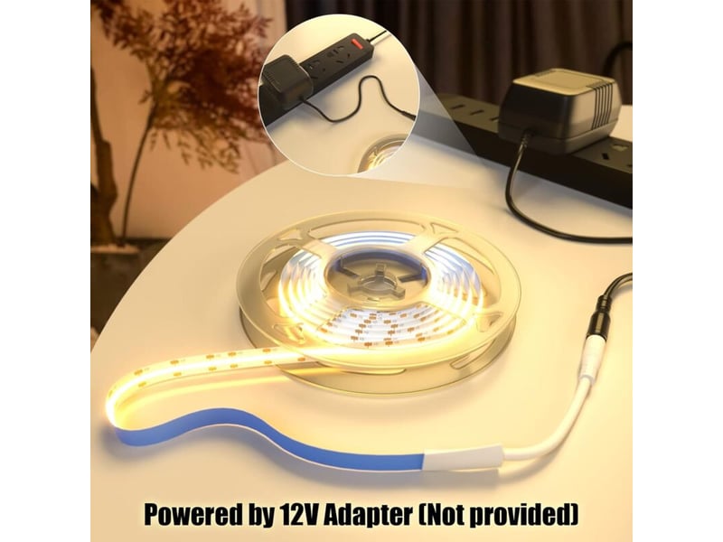  Bande lumineuse à led cob, bande lumineuse à led blanc chaud 12v, 5m - rwluminaires et éclairage›luminaires intérieur›éclairag  - Conforama B