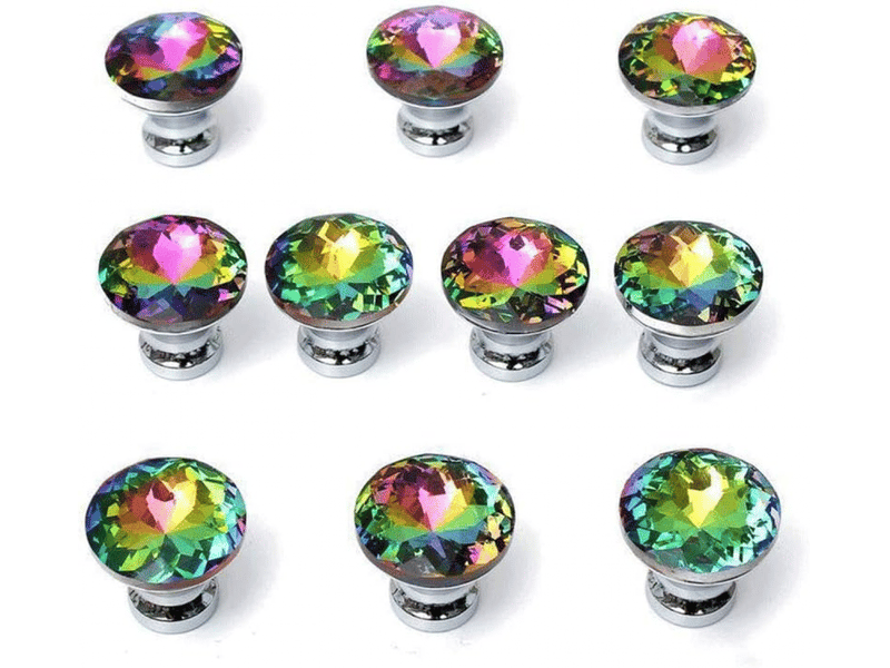  Paquet de 10 boutons en cristal de diamant pour armoires, tiroirs et portes, 30 mm (paquet de 10) (multicolore)  - Conforama A