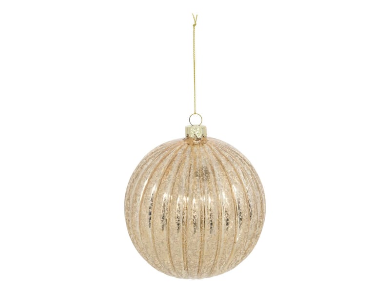  Boule de noël en verre striée dorée d. 120 mm  - Conforama A