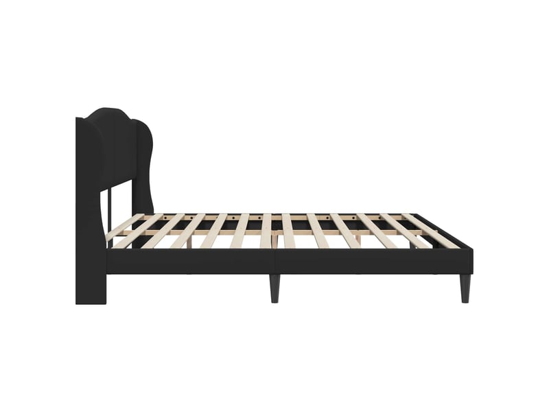 Lit double- lit adulte -  cadre de lit avec tête de lit noir 200 x 200 cm simili cuir  - Conforama D