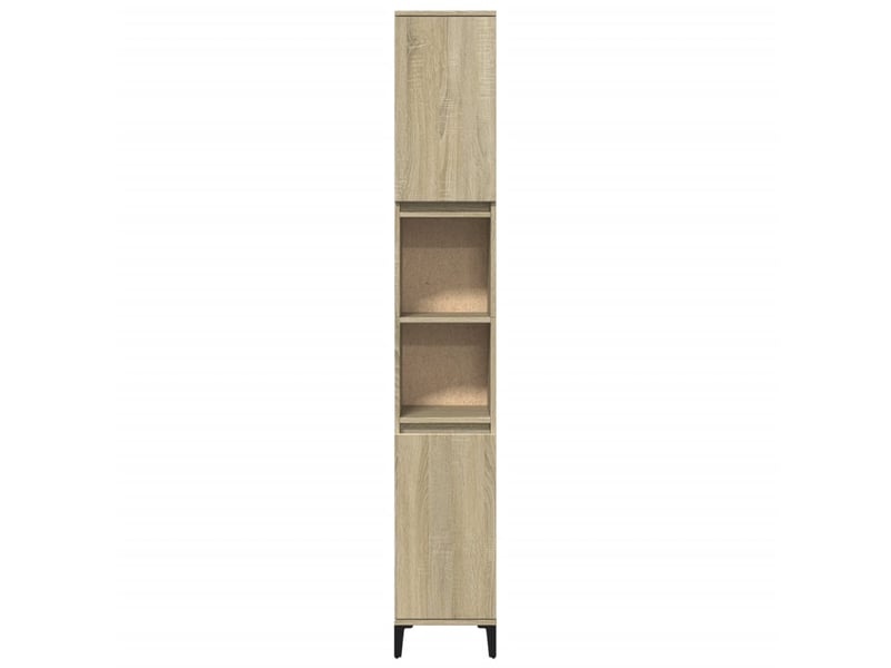  Meuble salle de bain rangement, commode chêne sonoma 30x30x190 cm  - Conforama C