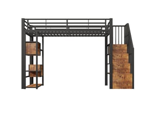 Lit mezzanine 90x200 cm <strong>HNCBB</strong> <strong></strong> coloris noir