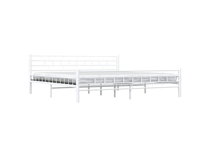  Lit double- lit adulte -  cadre de lit sans matelas blanc métal 200x200 cm  - Conforama B