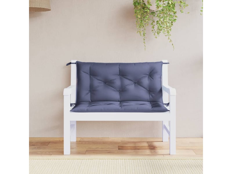  Lot de 2 coussins de banc de jardin, coussins d'assise bleu marine tissu oxford cf58645  - Conforama B