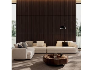 Lot de 4 panneaux muraux acoustiques à lames 120 x 60 cm noyer, mdf et polyester pour murs et plafonds