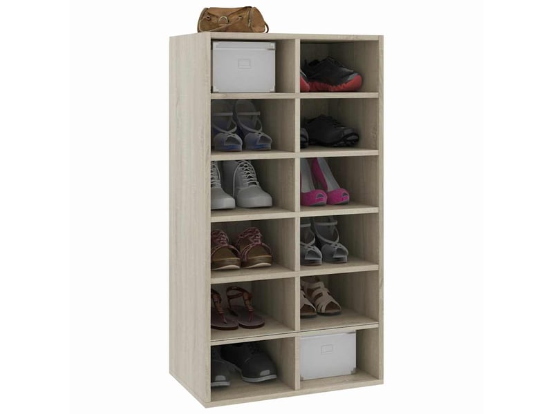  Meuble à chaussures, étagère à chaussures chêne sonoma 54x34x100,5 cm  - Conforama C