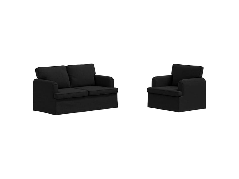  Ensemble de canapés 2 pcs noir tissu shl86398  - Conforama A