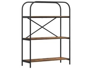 Étagère 3 niveaux, étagère de rangement 80 x 30 x 109 cm bois d'ingénierie chêne fumé