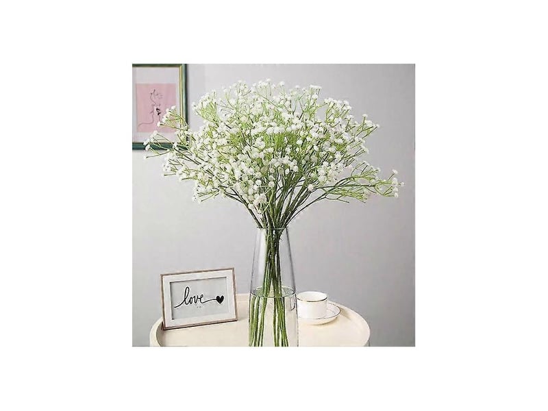  Fleurs artificielles en gypsophile pour vase et bouteille, bouquet de mariage factice en plastique pour la maisonbleu clair  - Conforama C