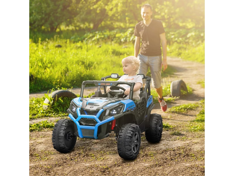  Voiture électrique 2 places 24 v avec télécommande et 3 vitesses, pour enfants de 3 à 8 ans, bleue  - Conforama C