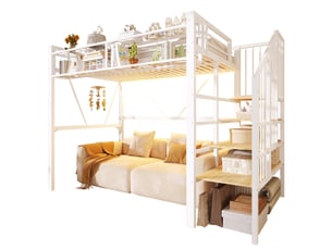 Lit mezzanine 90x200 cm MODENUIT    coloris blanc