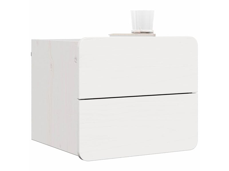  Table de chevet - cabinet de chevet - table de nuit 2 pc blanc 39 x 34 x 33 cm bois de pin massif  - Conforama B