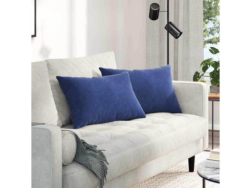 Lot de 2 coussins de canapé, coussins décoratifs bleu police 60 x 40 cm cf59021 - Conforama B