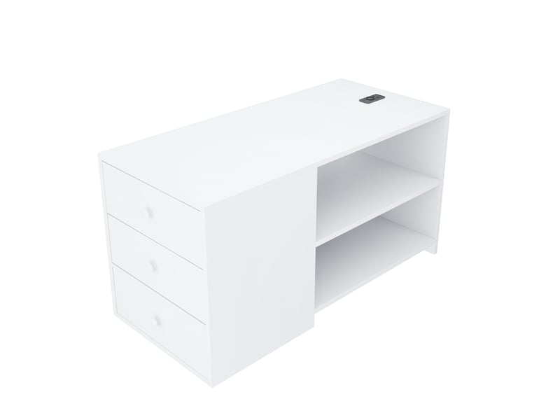  Lit combiné, 90 x 200 cm, avec rangement, led, revêtu de tissu effet lin, blanc, 245 x 95 x 62,3 cm 245x95x62.3cm - Conforama A