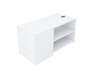 Lit coffre 90x200 cm   245x95x62.3cm coloris blanc