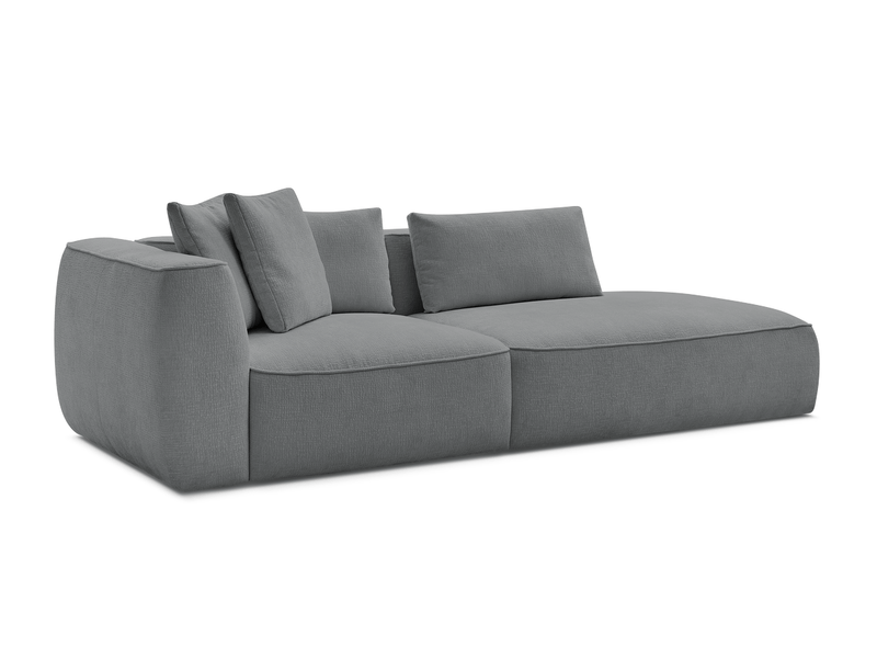 Bobochic canapé droit fixe 3 places leopold tissu texturé gris foncé  accoudoir gauche LEOPOLD - Conforama A