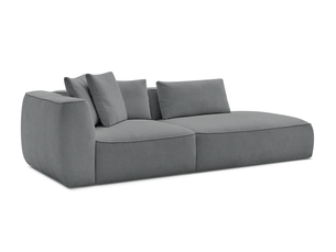 Canapé droit fixe BOBOCHIC LEOPOLD 3 places Tissu gris