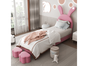 Lit simple 90x200 cm OKWISH coloris rose