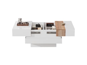 Table basse carré(e) coloris blanc <strong>KORFEE</strong> <strong></strong> - 70 cmx70 cm