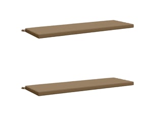 Lot de 2 coussins de banc, coussins d'assise soest 100 % polyester taupe cf57451
