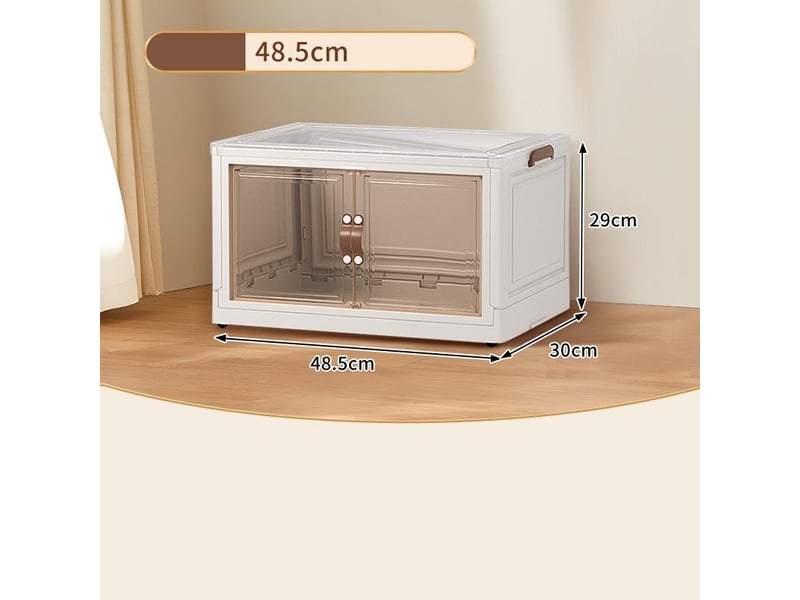 Rangement plastique pliable 3 couches avec roulettes, porte magnétique – boîte de rangement pour chambre à coucher - Conforama C