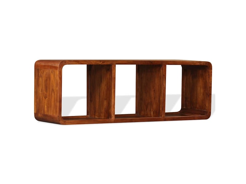  Meuble tv - banc tv - meuble de rangement bois massif avec finition miel 120 x 30 x 40 cm  - Conforama B