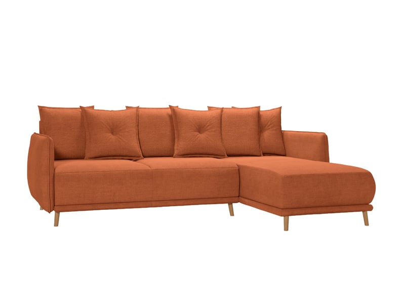  Bandol - canapé d'angle convertible tissu lisse 3 places terracotta  - Conforama A