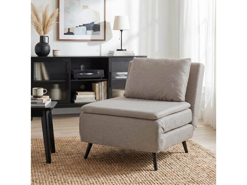 Fauteuil convertible 1 place, fauteuil-lit clic-clac 3 en 1, 75x88x78cm, marron clair - Conforama D