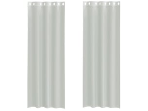 Lot de 2 rideaux en voile, voilages avec œillets gris clair 140x300 cm cf44362