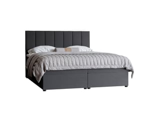 Lit coffre 200x200 cm IDOHOME  ZELTO coloris gris