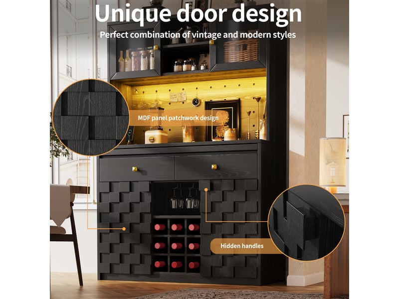 Colonne de cuisine, 120x40x178 cm, noir cao-N620GG260707S-conf-NEW - Conforama C