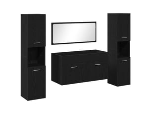 Ensemble de mobilier de salle de bain 4 pc chêne noir cf64507