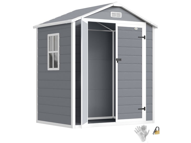  Abri de jardin en polypropylène 2,12 m² avec double porte, fenêtre et aération  - Conforama A