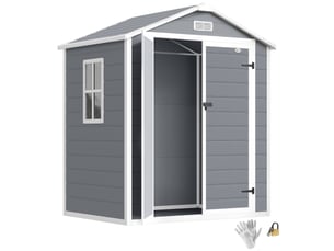 Abri de jardin en polypropylène 2,12 m² avec double porte, fenêtre et aération