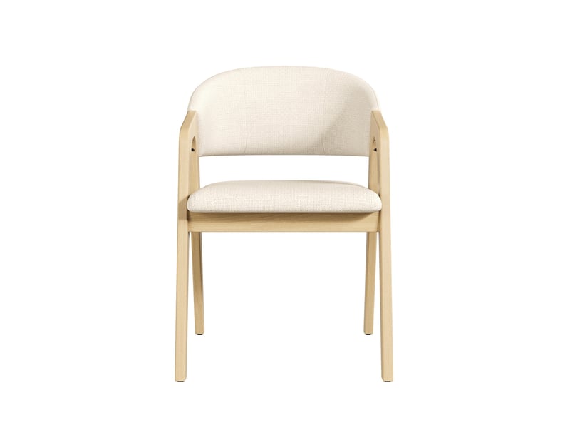  Lot de 2 chaises de salle à manger avec accoudoirs 55.5x60x83 cm beige et naturel  - Conforama D