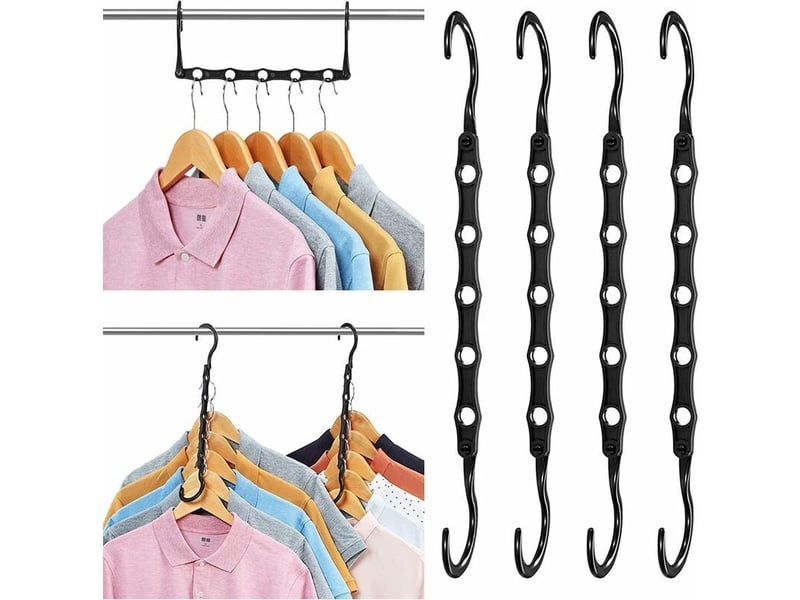  Cintres magiques,10 gain de place crochet,cintre multifonctionnel vertical &amp; horizontal,organiseur penderie  pivotant à 360° gagner 3 fois plus de place rangment cintres pour vêtements,sacs,noir  - Conforama A