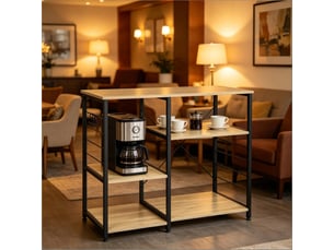 Étagère de rangement cuisine, meuble micro-ondes sur pied, bibliothèque polyvalente pour entrée
