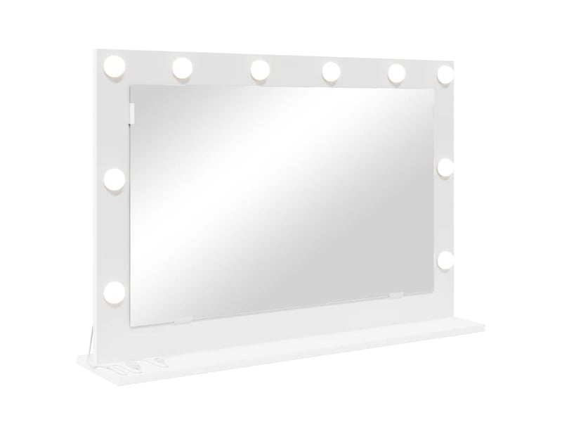  Miroir de vanité, miroir de coiffeuse blanc 80 x 15 x 18 cm verre et bois composite cf62740  - Conforama A
