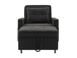 Fauteuil convertible BEAOK  Tissu noir vendu A l'unité