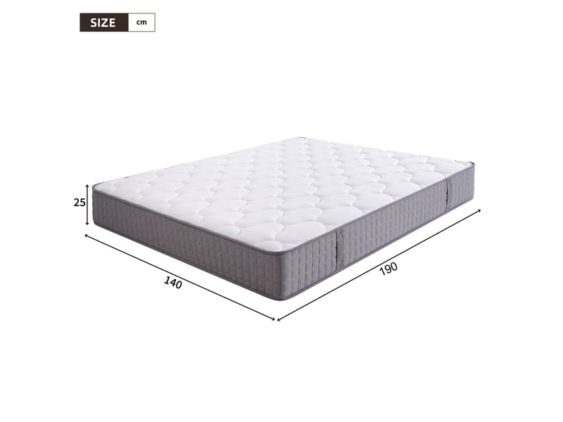  Matelas 140x190 cm, épaisseur 25 cm, 7 zones, 630 ressorts ensachés, soutien ferme h3, mousse froide, blanc  - Conforama C