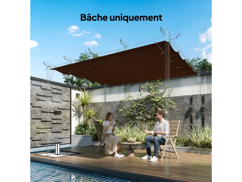 Toile de rechange, toile de remplacement 286x245cm café - Conforama D