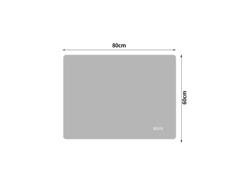  Miroir de salle de bains led 60x80 cm rectangulaire sans cadre argenté  - Conforama E