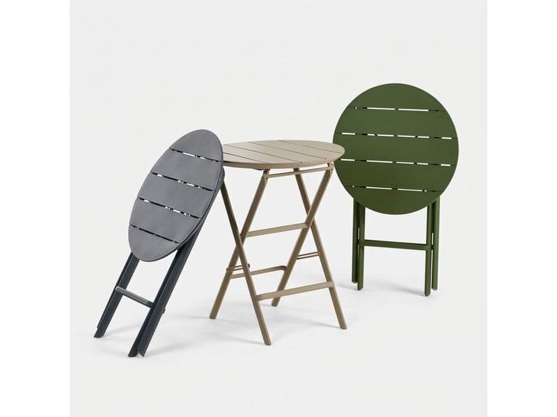  Petite table ronde pliante pour extérieur et intérieur 60 cm cervinia - anthracite  - Conforama E