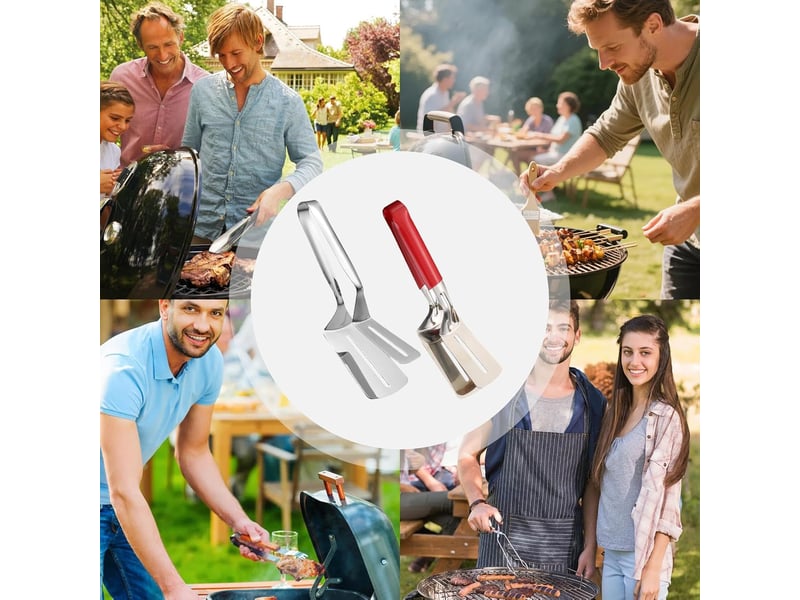  Pince à griller pelle en métal robuste – pince spatule anti-brûlure – pour crêpes, tartes, pain, poisson, steak, hamburger, barbecue, pizza No Commercial reference - Conforama D