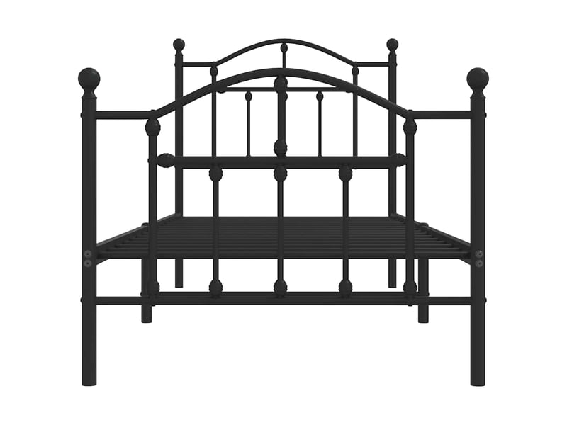  Lit simple- lit adulte -  cadre de lit métal sans matelas avec pied de lit noir 90x200 cm  - Conforama D