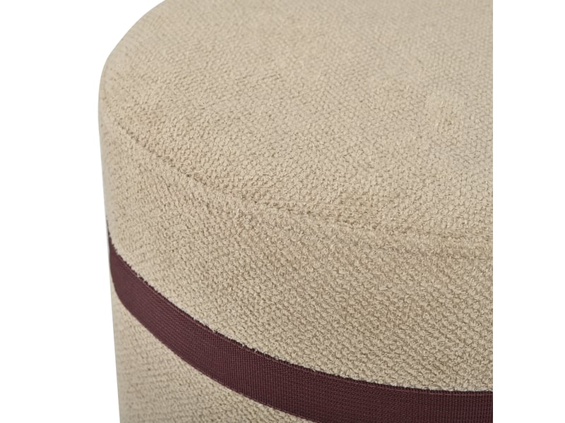  Table basse ovale avec 2 tabourets rembourrés, format compact pour salon, en mdf et pin, noyer, 108 × 50 × 44 cm  - Conforama E