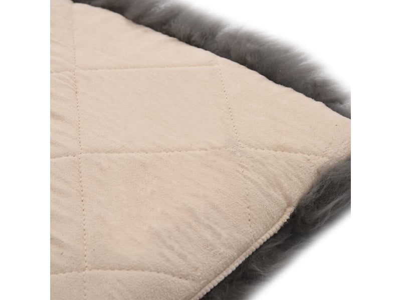  Lot de 2 coussins de chaise gris clair 40x40 cm mouton véritable dec021288  - Conforama E