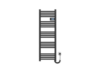 Emke sèche-serviettes électrique 1200 x 400 mm,porte-serviettes de salle de bain avec interrupteur tactile et minuterie,noir,450w