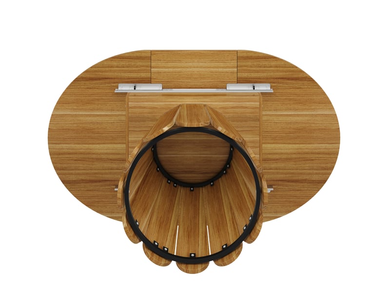  Table à manger ronde, ø 118-158 cm, extensible h, repas, pratique, plateau mdf et bois, piètement métal, coloris marron  - Conforama E
